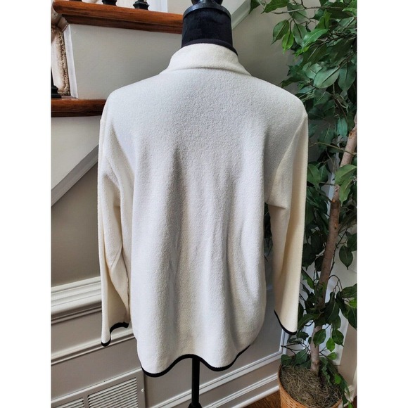 Vintage Talbots Solid Ivory Cotton Long Sleeve Pullover Casual Sweater Medium - Picture 6 of 9